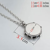 Snare Drum Charm Necklace with Drum Sticks Keychain