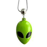 Green Alien Space Invader Necklace Pendant