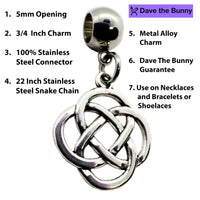 Celtic Jewelry for Women - Stainless Steel Snake Chain with Metal Alloy Charm - Elegant Celtic Knot Necklace - Authentic Irish Jewelry for Women - Perfect Gift for Her