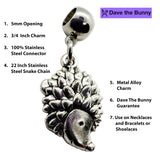 Hedgehog Necklace - Hedgehog Stuff Stainless Steel Snake Chain with Metal Alloy Charm - Hedgehog Accessories and Supplies - Animal Necklace for Pet Lovers