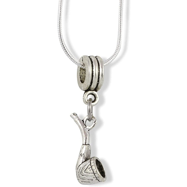 Tobacco Smoking Pipe Charm Snake Chain Necklace