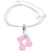 Music Note Plastic Charm Stainless Steel Bracelet