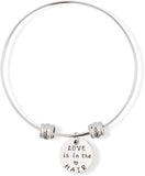 Love is in the Hair Text Fancy Charm Bangle