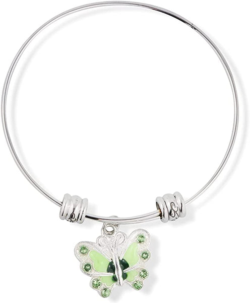Emerald Park Jewelry Butterfly with Coloured Enamel Fancy Charm Bangle