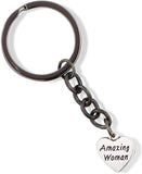 EPJ Amazing Woman Text on a Heart Charm Keychain
