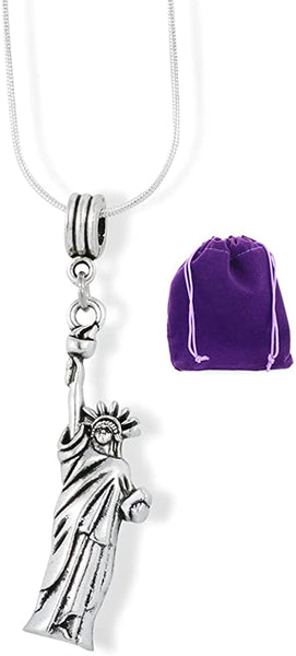 Statue of Liberty Large Charm Snake Chain Necklace