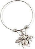 Emerald Park Jewelry Large Fly Insect Bug Fancy Charm Bangle