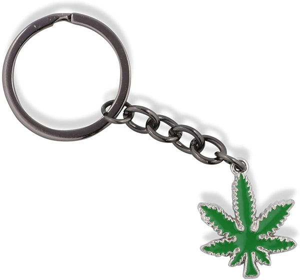 Emerald Park Jewelry Marijuana Canabis Green Leaf Charm Keychain