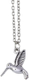 Emerald Park Jewelry Hummingbird Silver Colored Charm Chain Necklace