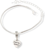 EPJ Amazing Woman Text on a Heart Snake Chain Charm Bracelet