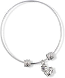 Cat with Squinty Eyes Fancy Charm Bangle