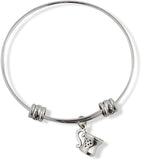 Coffee Cup with Heart on the Side Fancy Charm Bangle