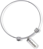 Fearless Text Saying Fancy Charm Bangle