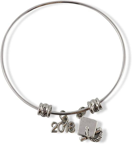 2018 Graduation Party Gifts for Her Bracelet Bangle Jewelry Charm Gift for Women Men Accessories Favors Class of 2018 Grad Gifts