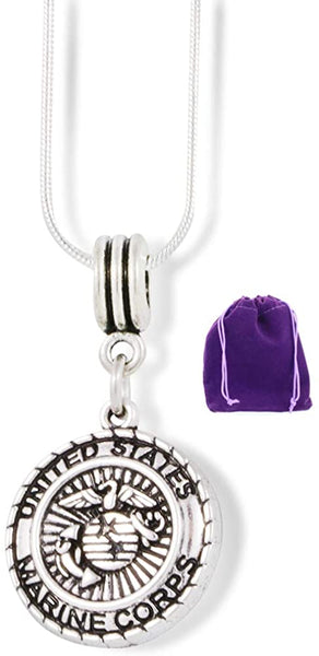 Marine Mom Necklace | Pendant Marine Corp Jewelry Jewlry Medal Charm Accessories Stuff Gift for Mom Men Women Girlfriend USMC Marines Symbol