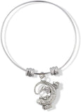 Lizard in a C Shape Hanging by Tail Fancy Charm Bangle