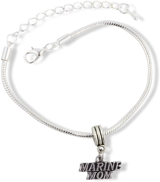 Marine Mom Bracelet | Charm Gift for Marines Kids Women Men Girls and Boys Jewelry US Marine Corps Gifts Stuff Accessories Decor USMC