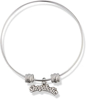 Shopoholic Text Fancy Charm Bangle