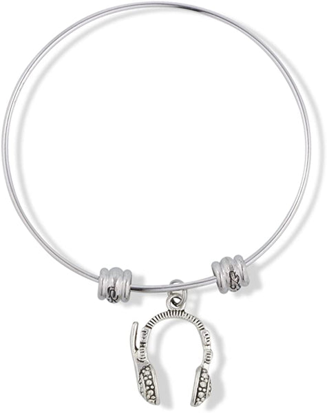 EPJ Headphones and Microphone with Details Fancy Charm Bangle