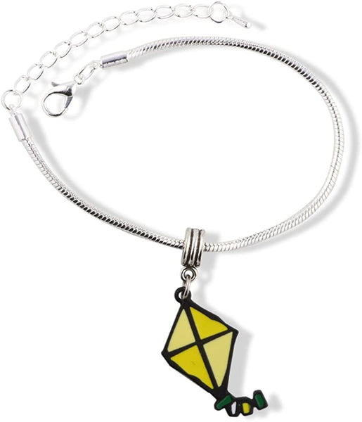EPJ Kite Yellow Colored Snake Chain Charm Bracelet