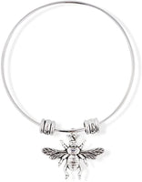 Fly Insect Large Fancy Charm Bangle