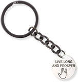 EPJ Live Long and Prosper Text Charm Keychain a Star Trek Keychain Makes Great Star Trek Gifts and Star Trek Merchandise of Famous Dr Spock Saying is Great StarTrek Gifts and Star Trek