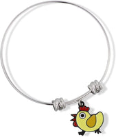 EPJ Chicken Yellow Chick. with Red Beak Fancy Charm Bangle