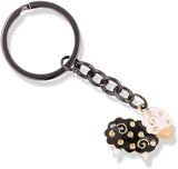 EPJ Sheep with White Head Black Body and Tan Face Charm Keychain