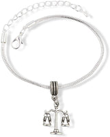 Justice Law Scale Snake Chain Charm Bracelet
