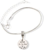EPJ Love is in The Hair Text Snake Chain Charm Bracelet