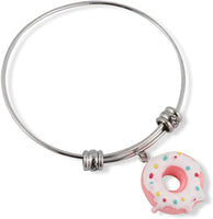 Emerald Park Jewelry Donut (Pink White Icing Sprinkles) Fancy Bangle