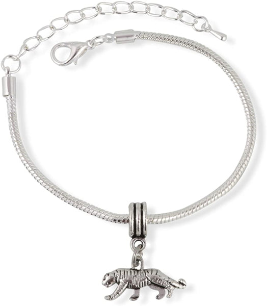 Tiger Jewelry | Stainless Steel Snake Chain Charm Bracelet