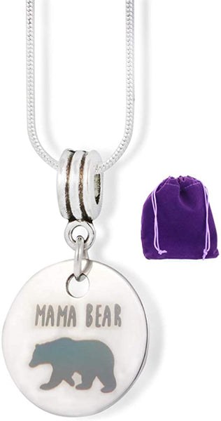 Mama Bear Necklace | This Mom Necklace is a Great momma bear necklace for that Mom Bear that takes care of her Cubs or a Great Boy Mom Present for that Mom of Boys and Girls that Loves Mom Necklaces