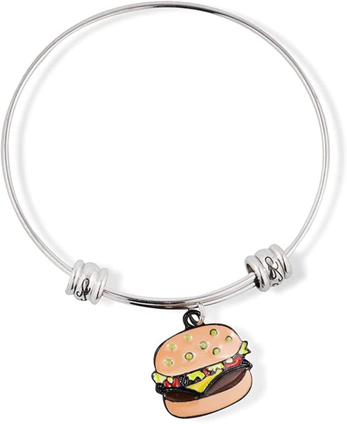Hamburger Bracelet | Coloured Enamel Fancy Charm Bangle