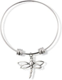 Emerald Park Jewelry Dragonfly Outline Fancy Charm Bangle