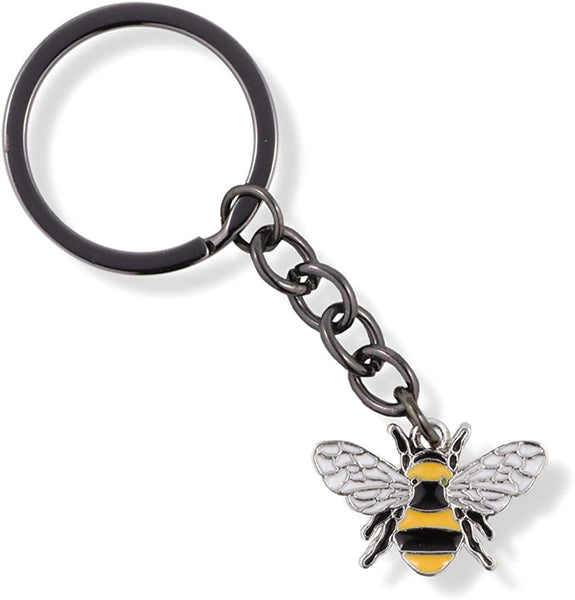 EPJ Bee Jewelry Bee Keychain Gifts for Women Men Girls Boys Kids Honeycomb Jewellery Accessories Decor Bumblebee Honey, Silver, Medium
