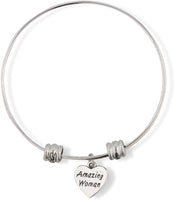 EPJ Amazing Woman Text on a Heart Fancy Charm Bangle