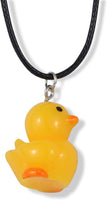Emerald Park Jewelry Rubber Ducky Charm Black Rope Necklace