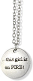 EPJ This Girl is on Fire on Silver Chain Necklace