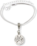 Emerald Park Jewelry Dog Paw Print Snake Chain Charm Bracelet