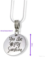 You Are My Sunshine Necklace | A Beautiful Sunshine Necklace for Women on a Stainless Steel Snake Chain Gift for a Friend Girlfriend Mother or Father Great Jewelry You Are My Sunshine Necklace Pendant