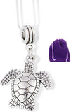 Emerald Park Jewelry Sea Turtle Large Charm Snake Chain Necklace