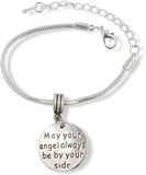 Emerald Park Jewelry May Your Angel Always be by Your Side Snake Chain Charm Bracelet
