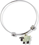 Sheep with Black head and green body Fancy Charm Bangle