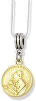 Mother and Child on Gold Coloured Charm Charm Snake Chain Necklace