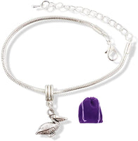 Pelican Bracelet | Bird Stainless Steel Snake Chain Charm Bracelet