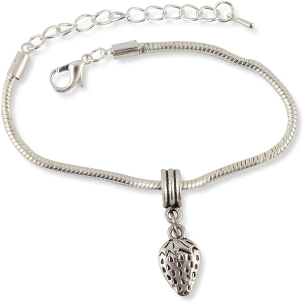 Emerald Park Jewelry Strawberry Snake Chain Charm Bracelet