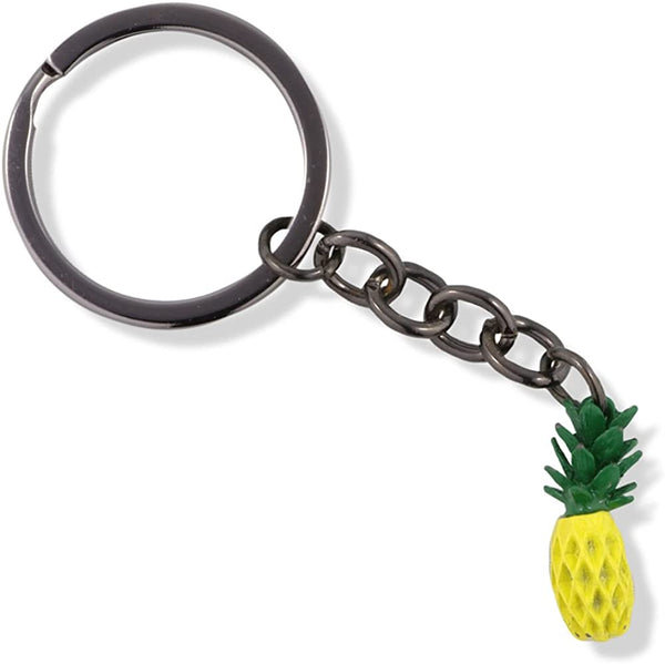 EPJ Pineapple (3D) Yellow with Green Stem Charm Keychain