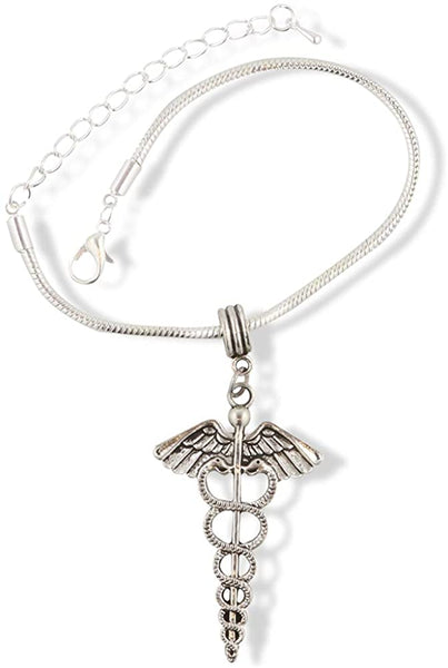 EPJ Medical Symbol Snake with Wings Bracelet