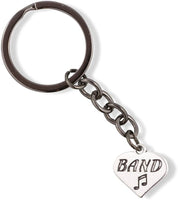 EPJ Band Text with a Music Note on a Heart Charm Keychain